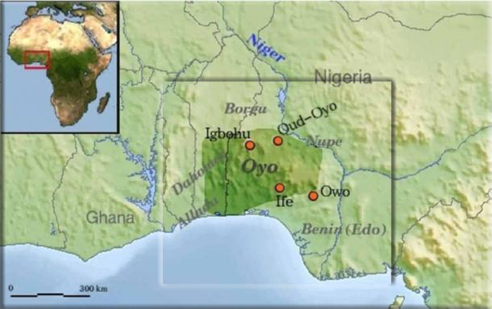 Mapa del Imperio Oyo, que floreció en lo que hoy es el sur de Nigeria entre los siglos XVII y XIX d.C. El gran Imperio Oyo y sus legendarios guerreros africanos