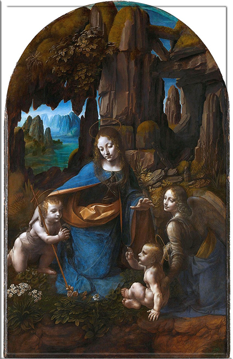"Madonna de las Rocas" (c. 1491/1499 – c. 1506/1508) de Leonardo da Vinci, conservada en la National Gallery de Londres