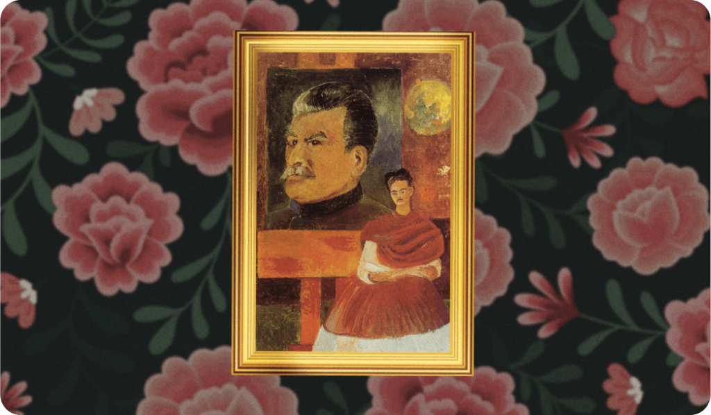 Frida Kahlo, Autorretrato con Stalin. 1954