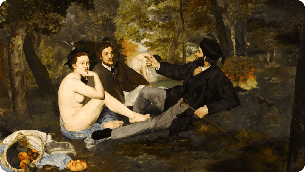 E. Manet. "Desayuno sobre la hierba" (1863)