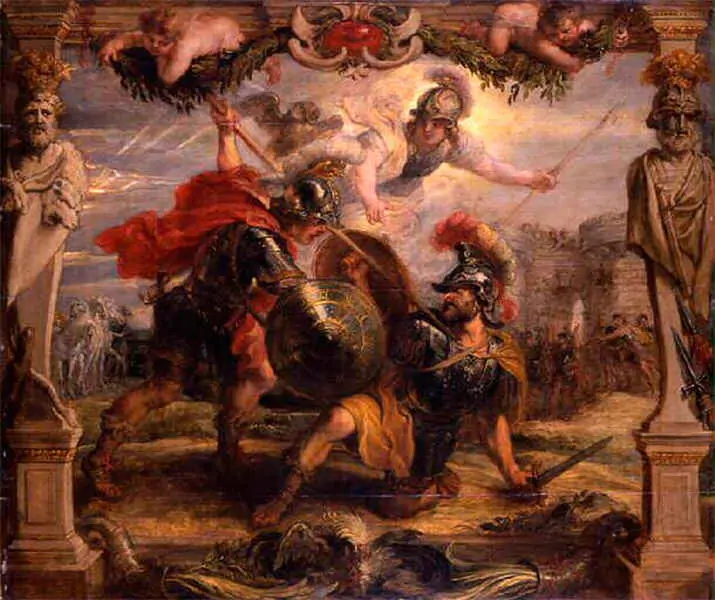 Peter Paul Rubens - Aquiles mata a Héctor, 1630-35