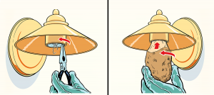 Desenroscar bombilla rota