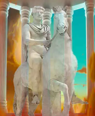 Estatua de un joven a caballo