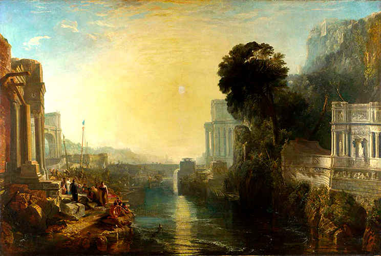 "Dido construye Cartago" de J.M.W. Turner, 1815. Fuente: National Gallery, Londres