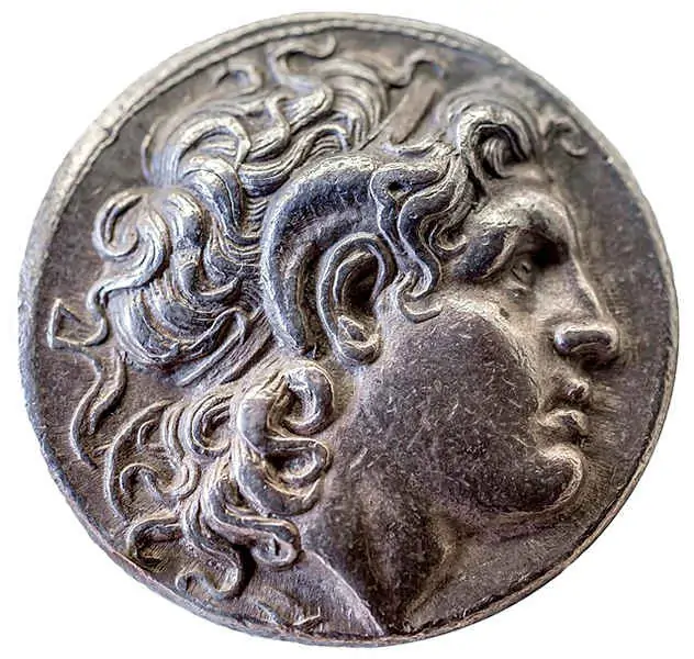 Tetradracma de plata emitido bajo Lisímaco, 305–281 a. C.